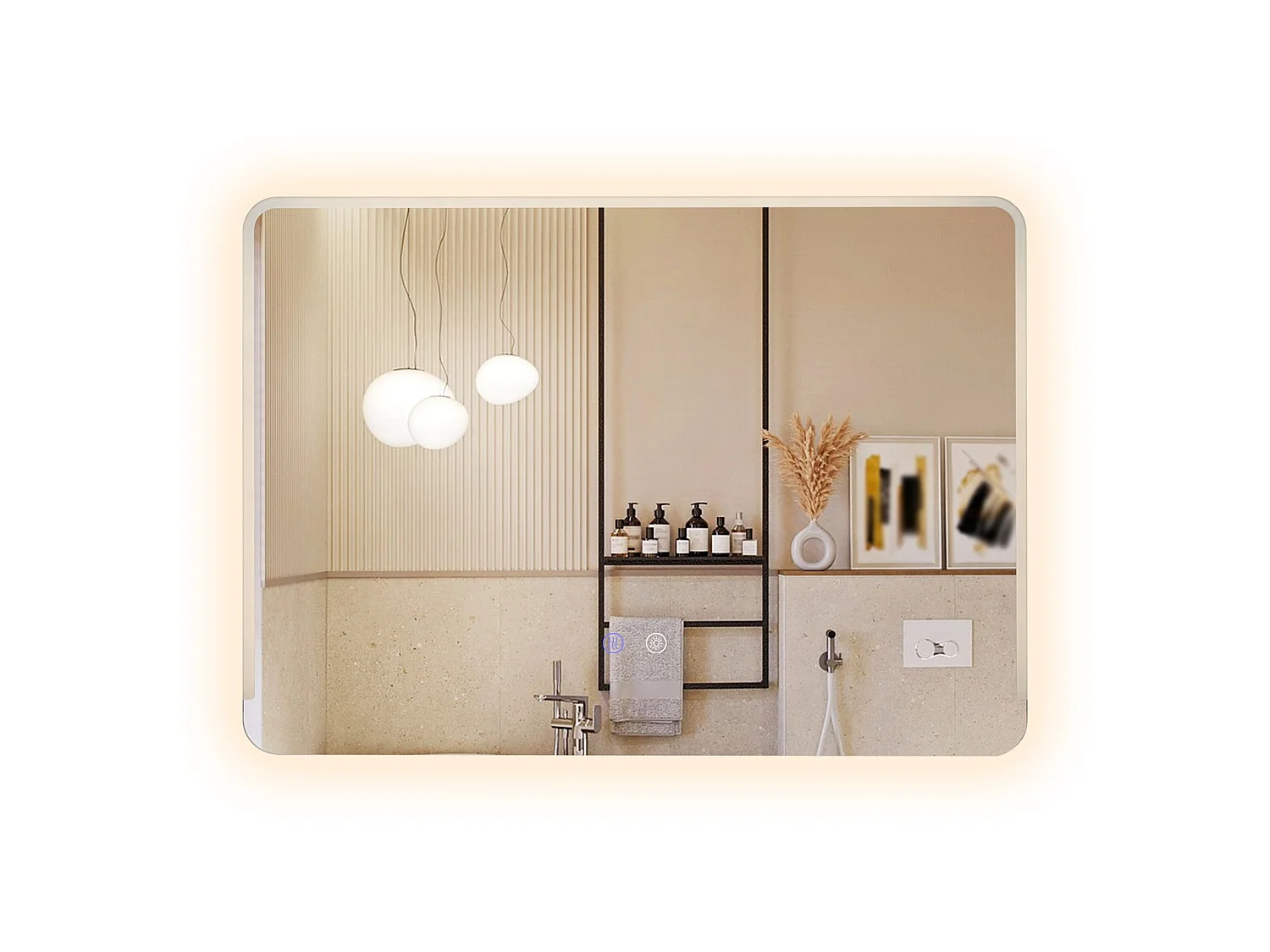 Badezimmerspiegel mit LED-Beleuchtung, 70 x 50 cm
