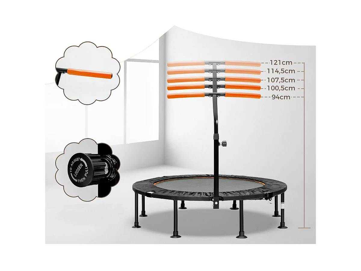 Mini-trampoline pliable Trampoline de fitness Réglage de la poignée