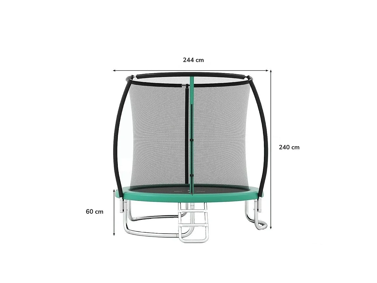 Udendørs trampolin med stige Havetrampolin 244 cm