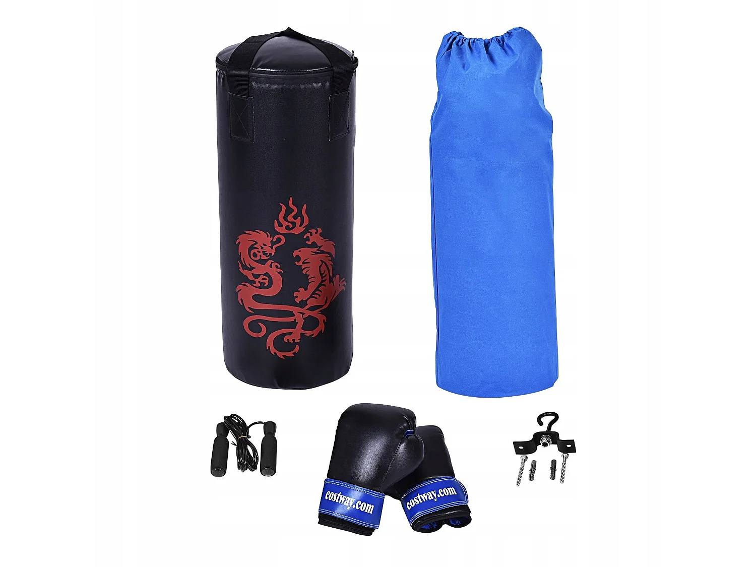 Set da boxe per bambini: sacco da boxe, guantoni, corda per saltare