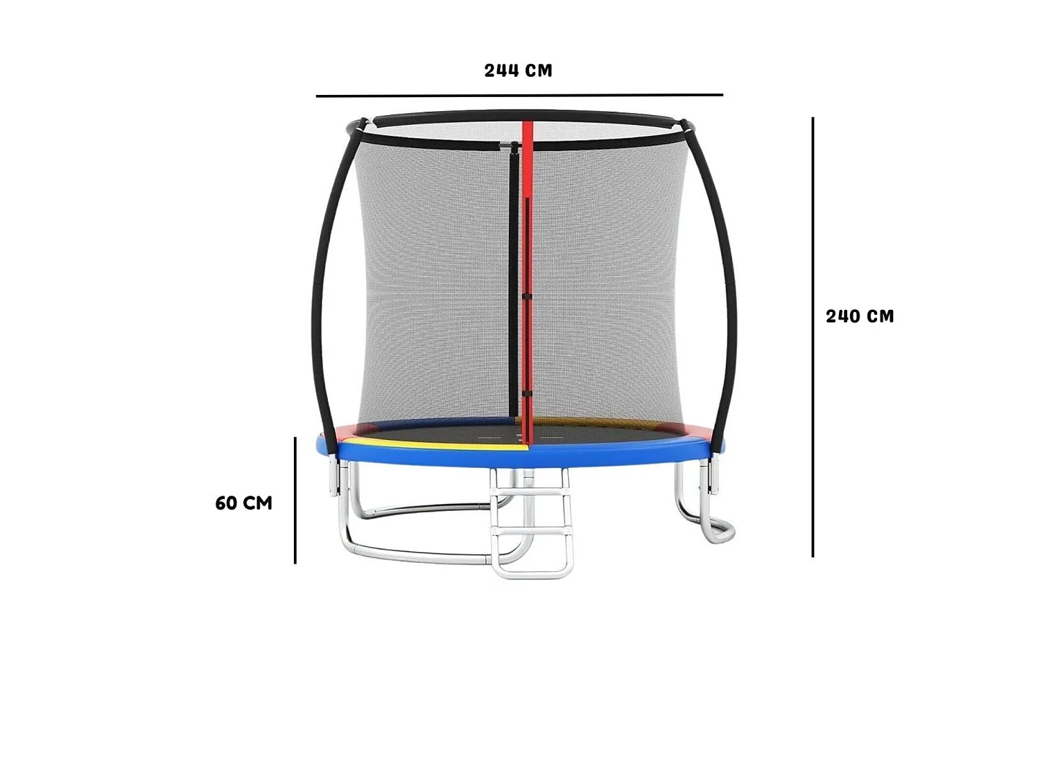 Trampoline d'extérieur avec échelle Trampoline de jardin 244 cm