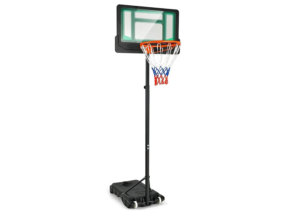 Panier de basket sur pied, 132-250 cm, vert