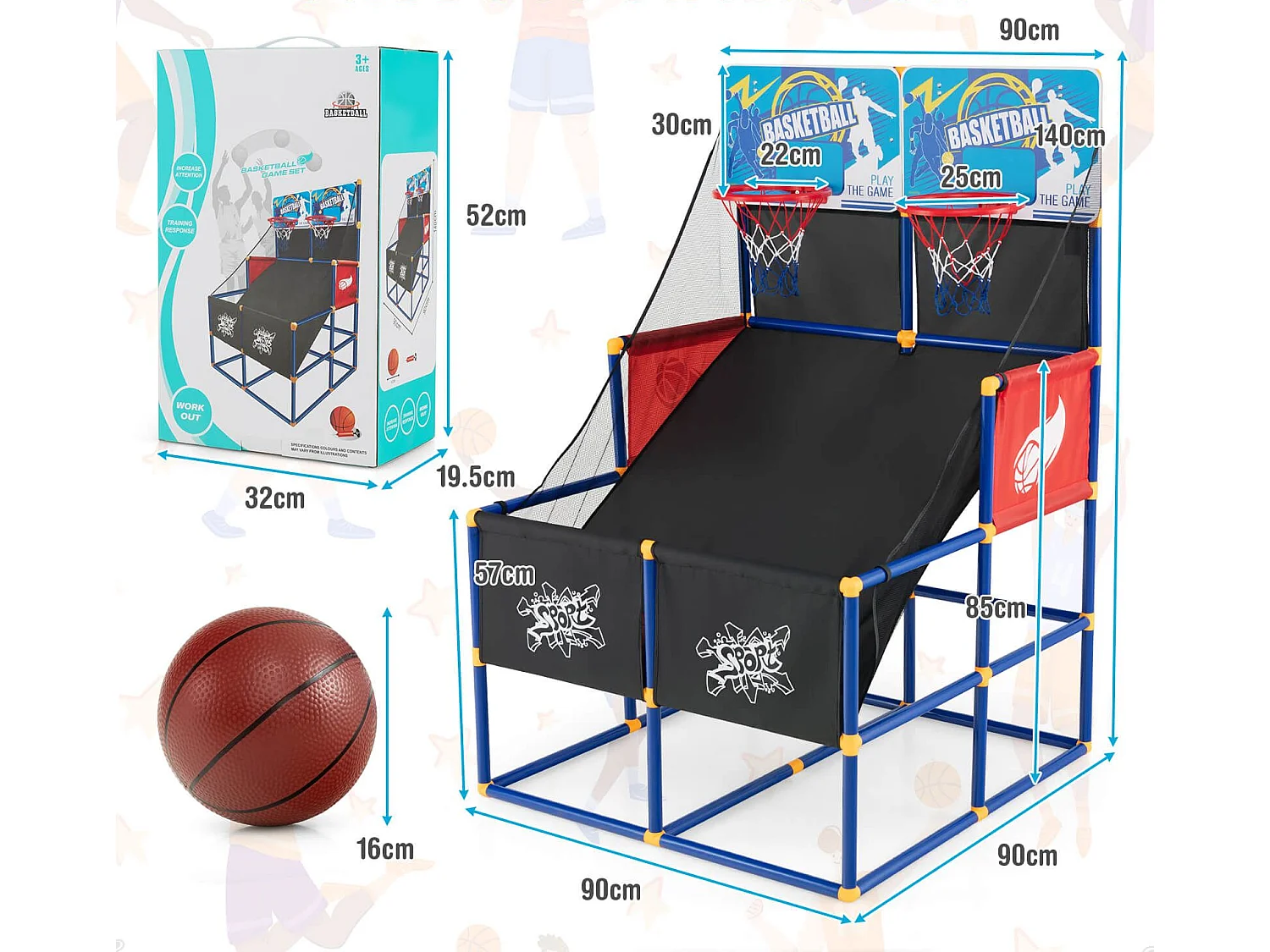 Jeu d'adresse pour enfants : kit de basket