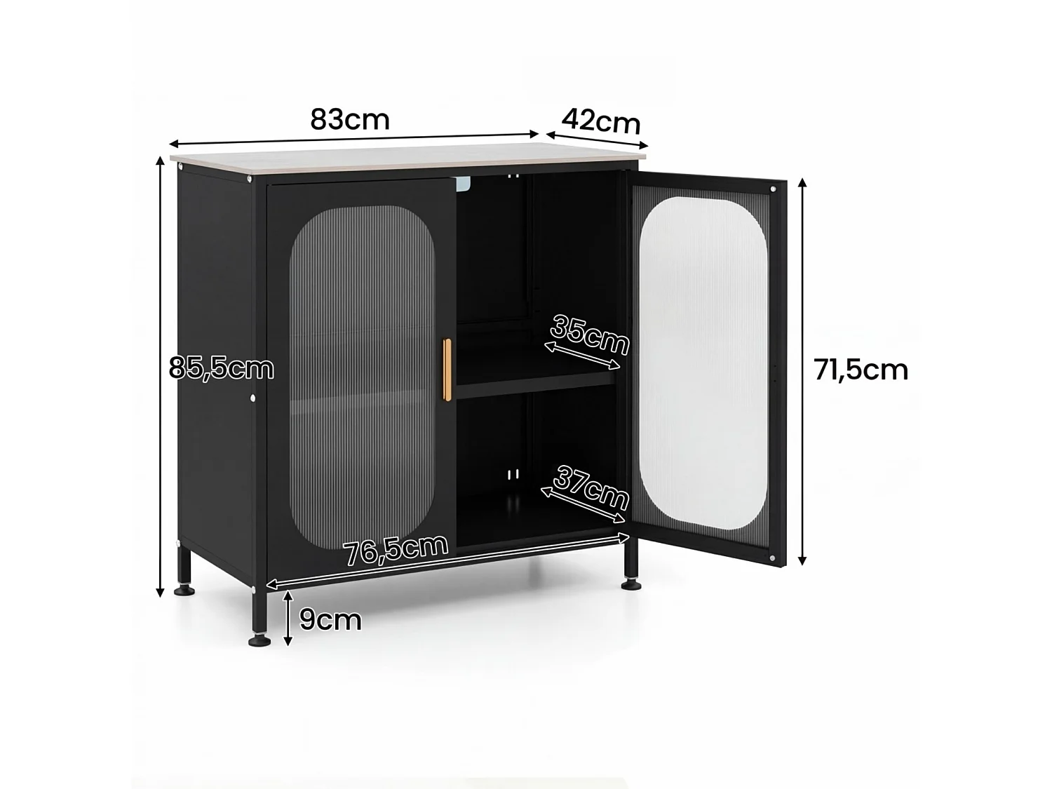 Kommode mit halbtransparenten Doppeltüren Kommode für das Wohnzimmer