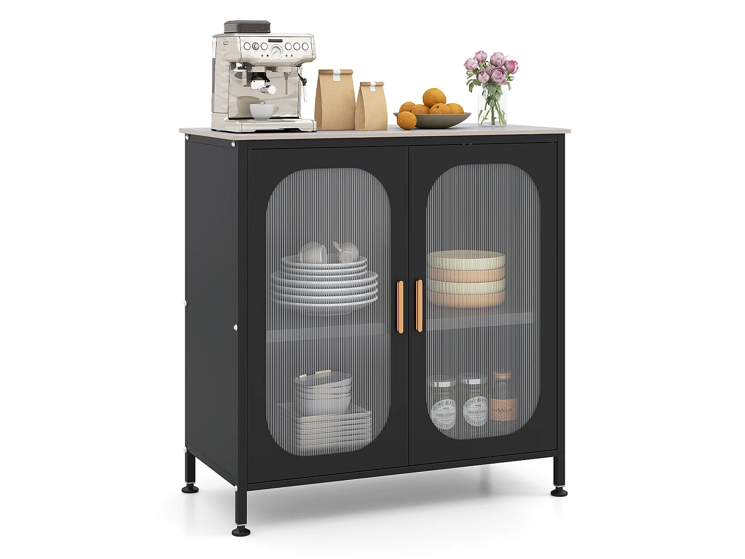 Kommode mit halbtransparenten Doppeltüren Kommode für das Wohnzimmer