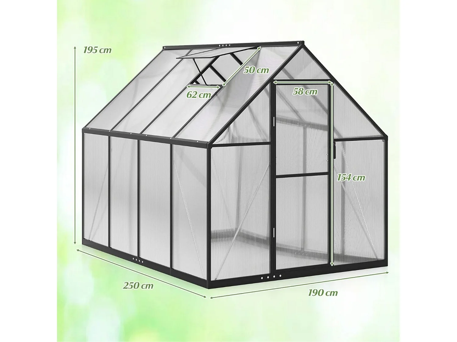 Serre de jardin Serre pour jardin 250 x 190 x 195 cm