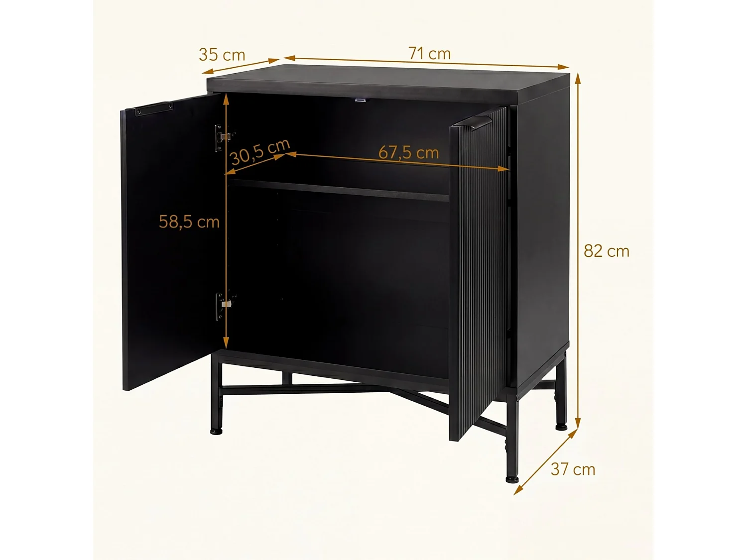 Minimalistische Kommode mit 2 Türen Kommode für das Wohnzimmer