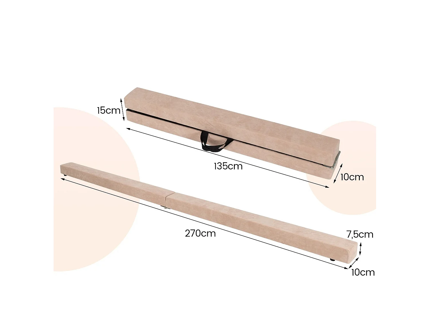 Zusammenklappbarer Turnbalken für Kinder – Turnbalken 270 cm