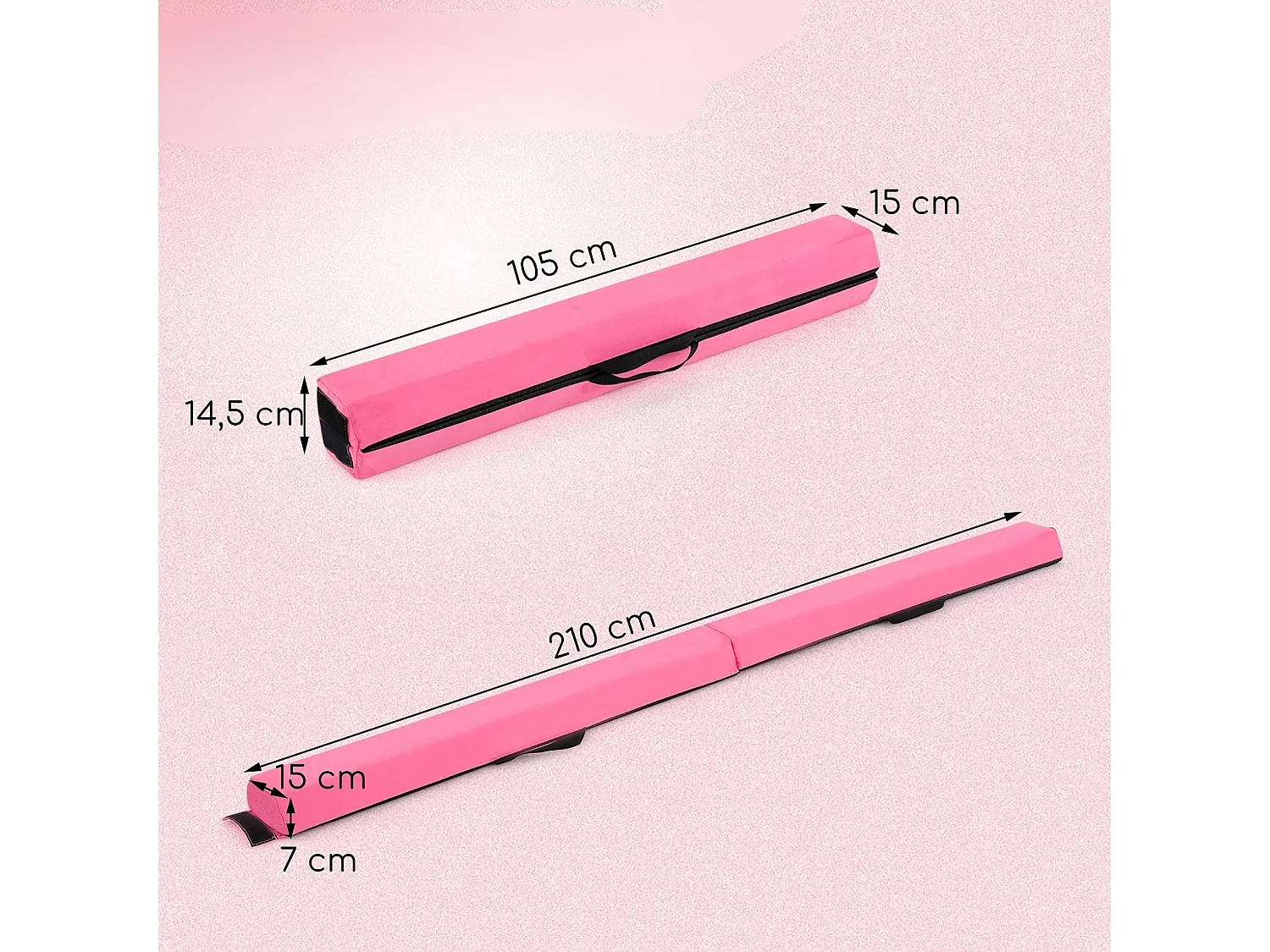Zusammenklappbarer Turnbalken für Kinder – Turnbalken 210 cm
