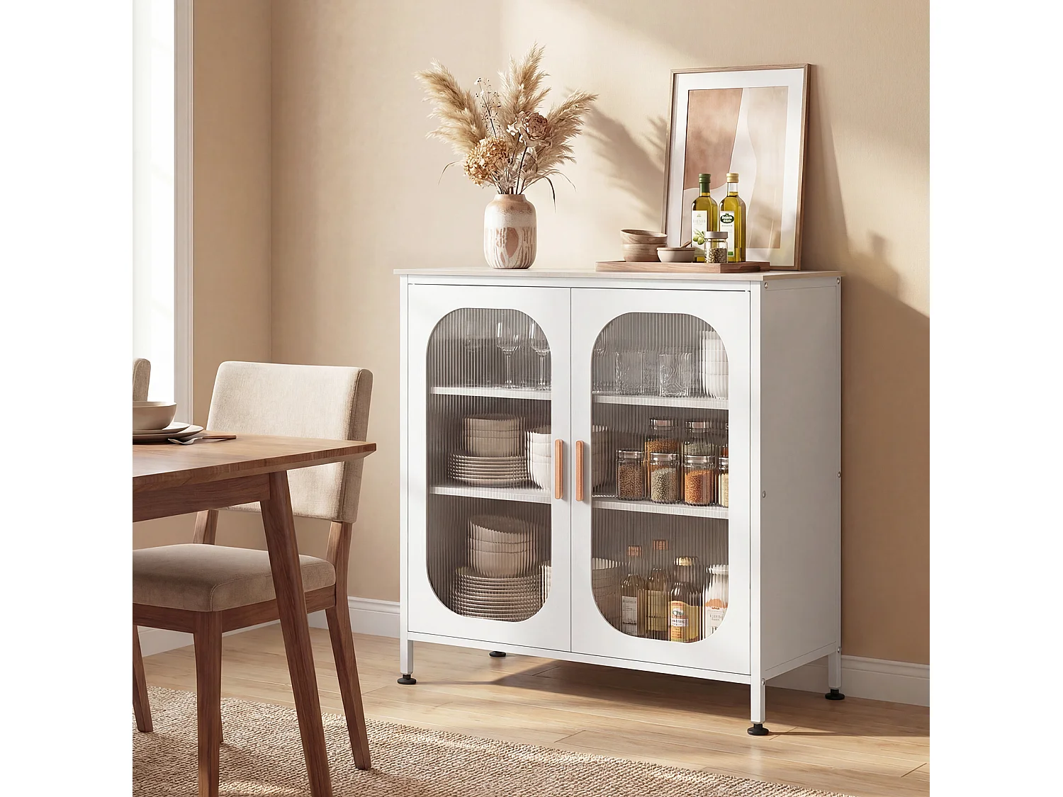 Kommode mit halbtransparenten Doppeltüren Kommode für das Wohnzimmer