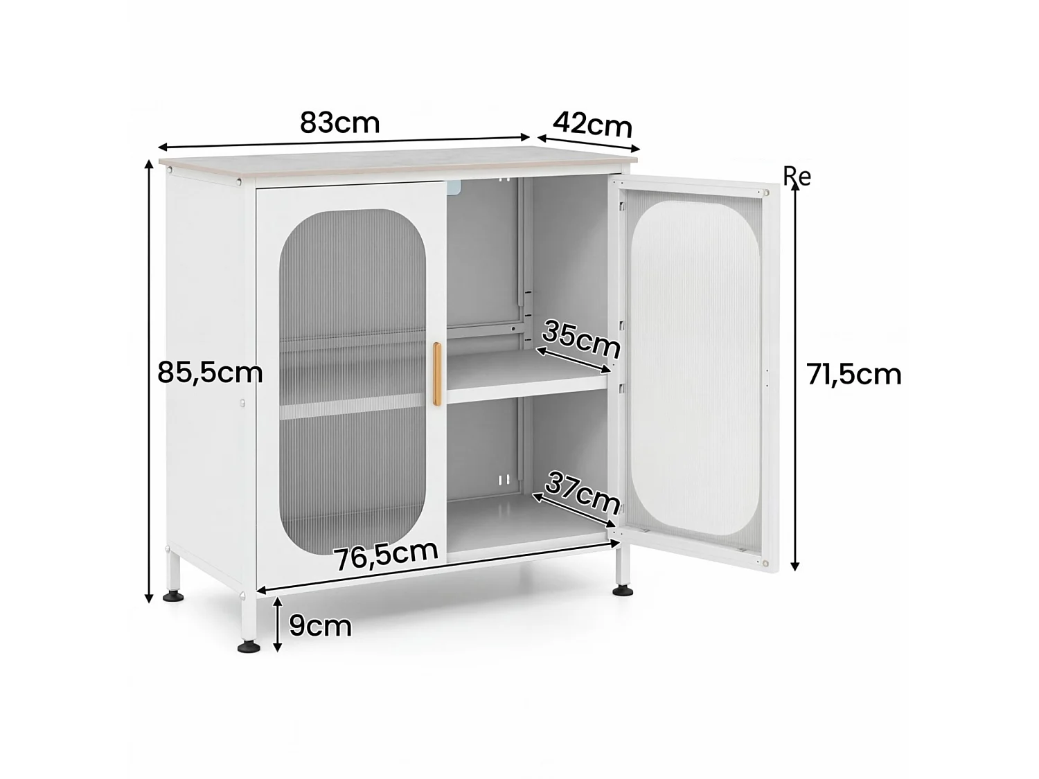 Kommode mit halbtransparenten Doppeltüren Kommode für das Wohnzimmer