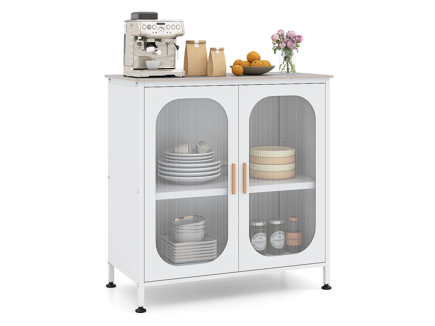 Kommode mit halbtransparenten Doppeltüren Kommode für das Wohnzimmer