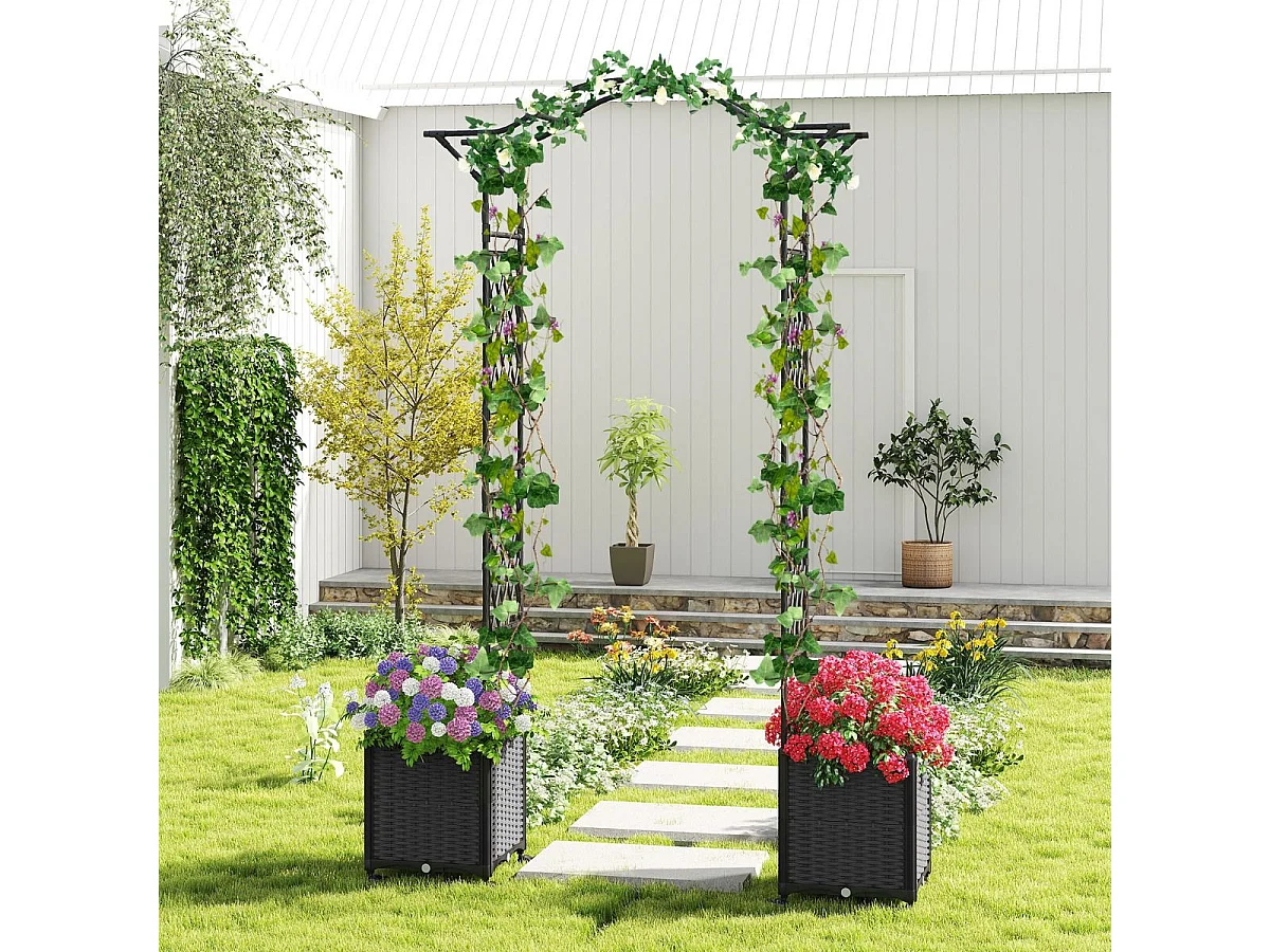 Pergola pour plantes grimpantes – Arche de jardin 2 en 1