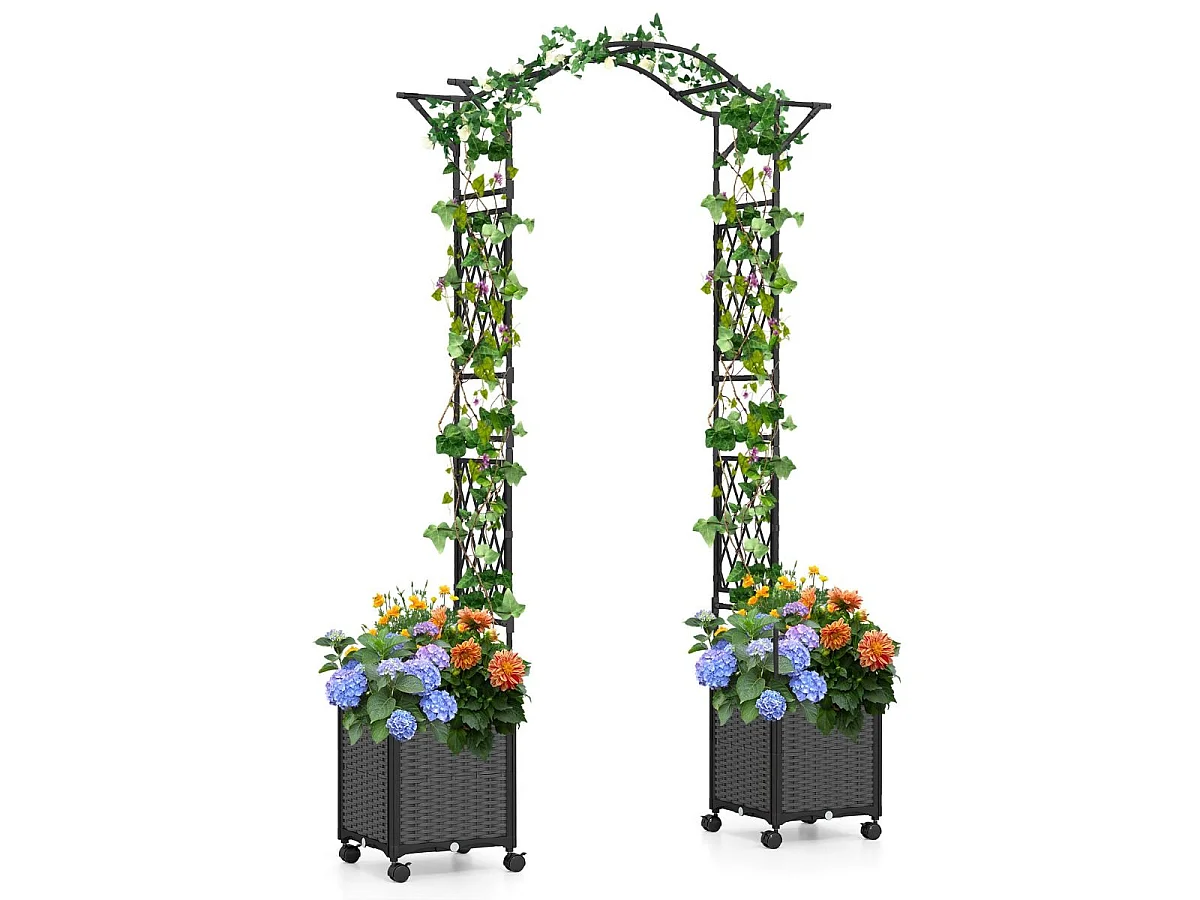 Pergola pour plantes grimpantes – Arche de jardin 2 en 1