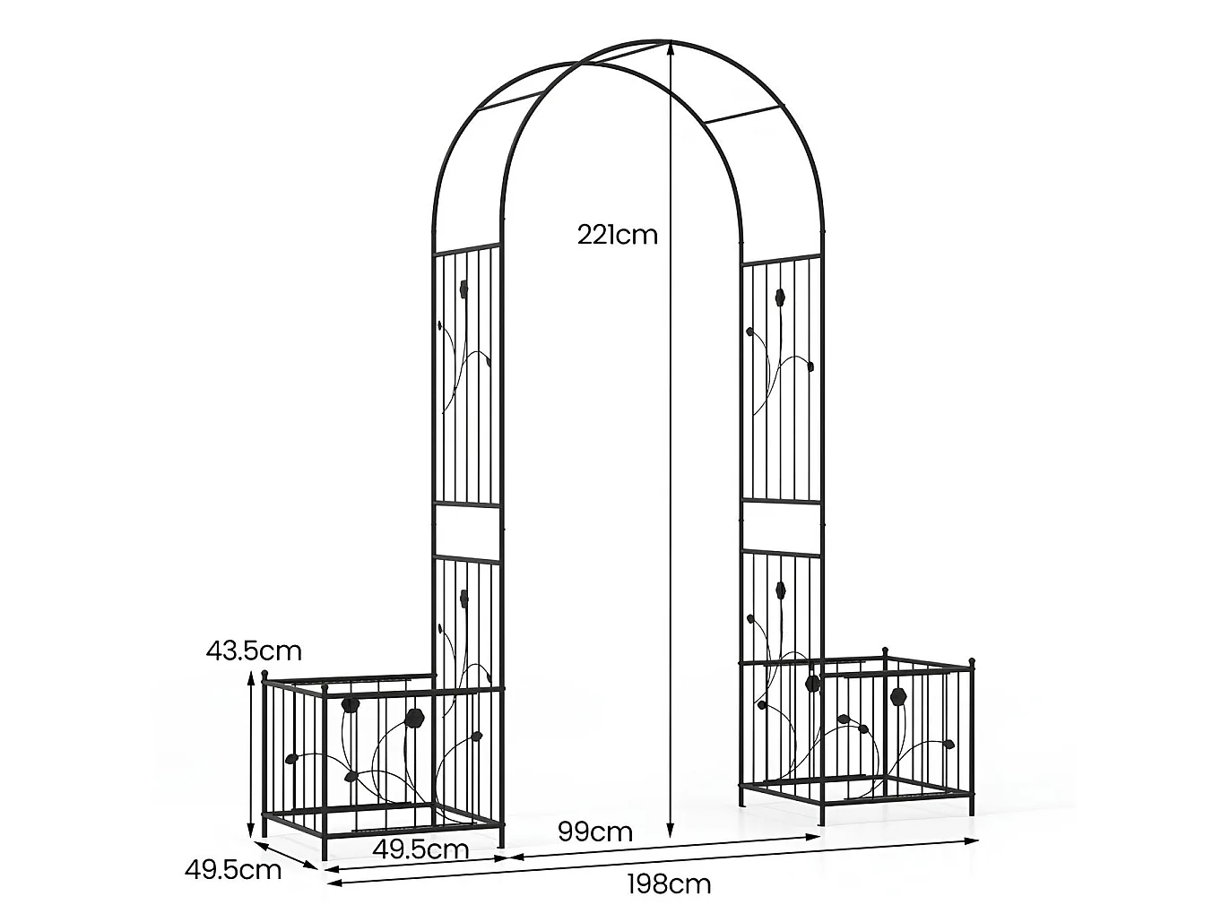 Arche de jardin avec treillis pour plantes grimpantes Pergola pour plantes grimpantes