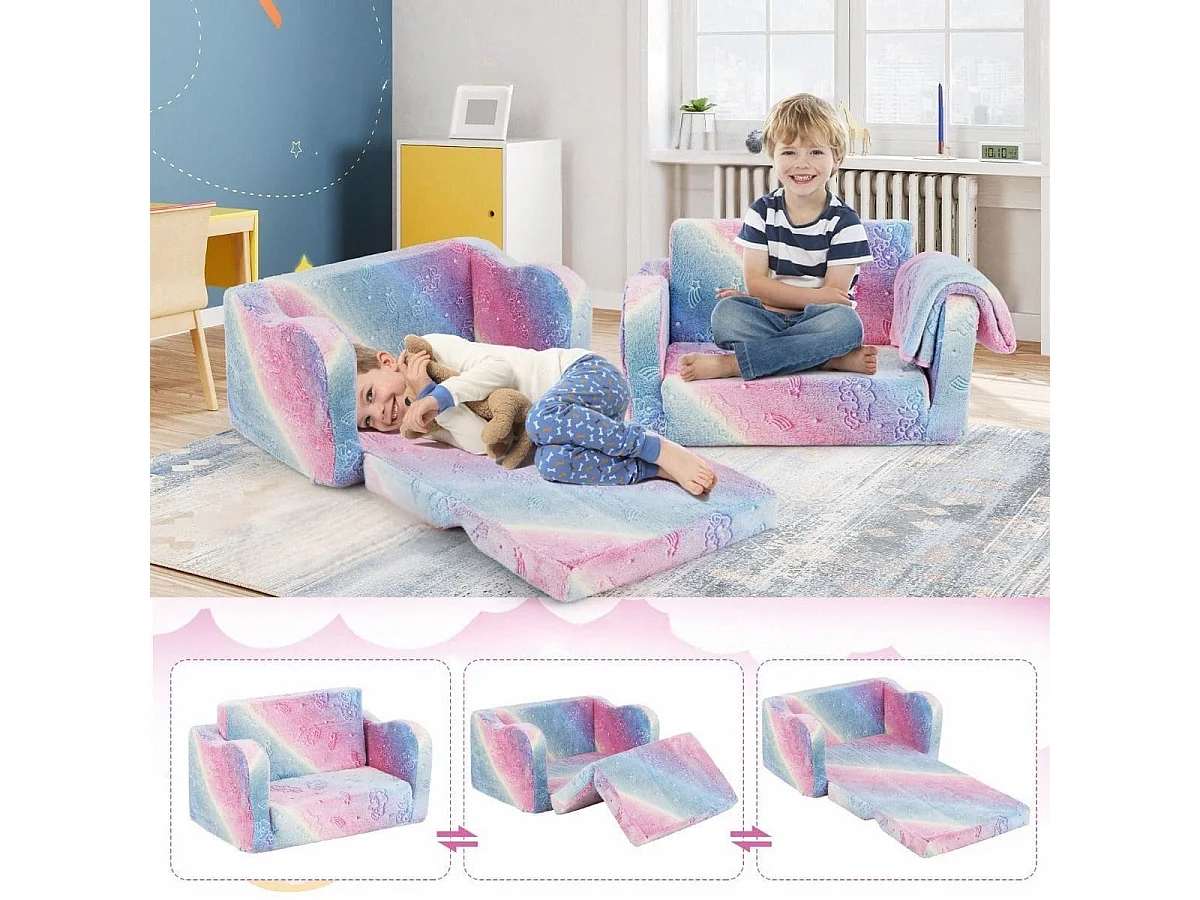 Ausziehbares Kindersofa mit fluoreszierender Decke – Sitzkissen für Kinder