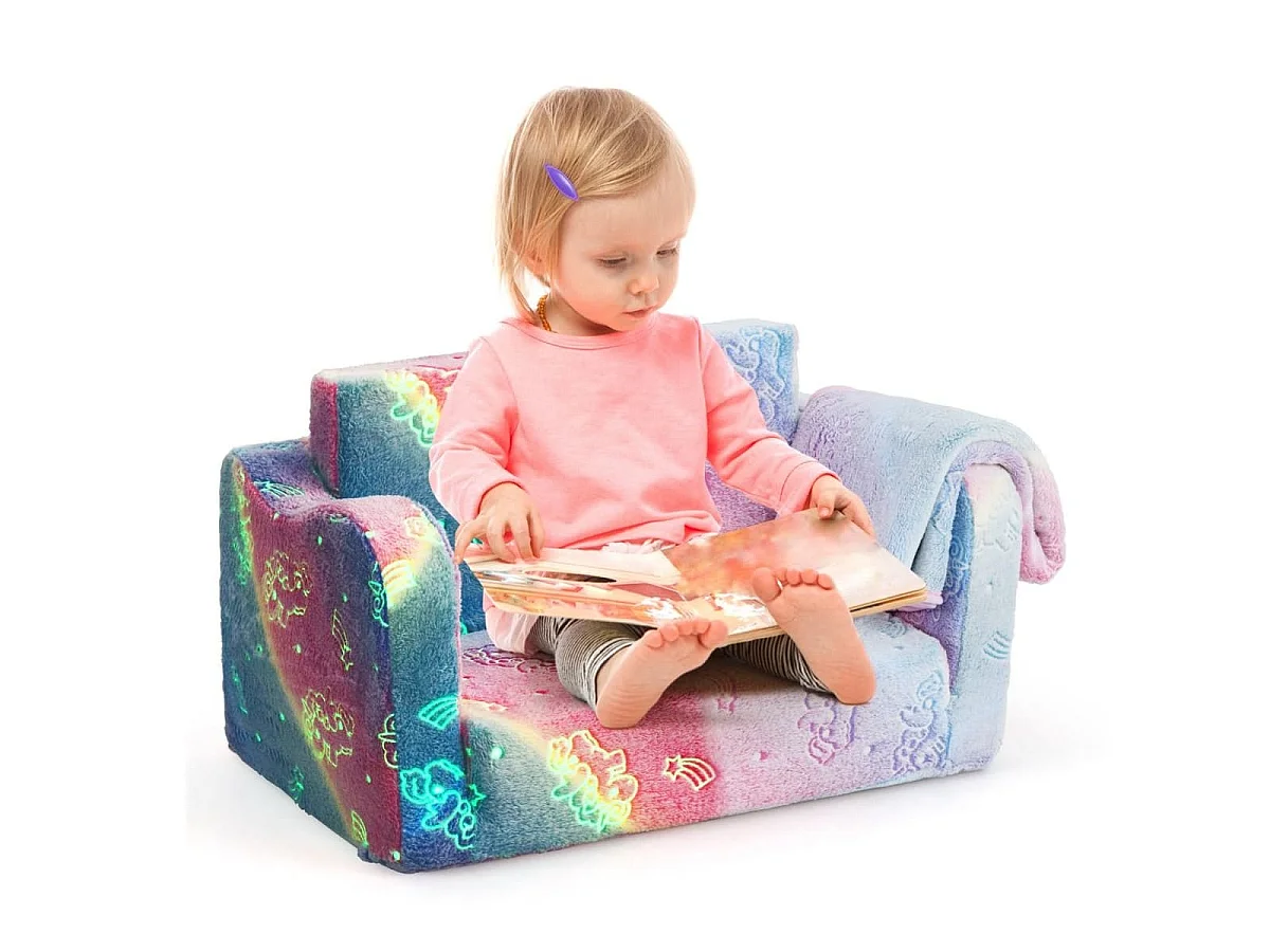 Ausziehbares Kindersofa mit fluoreszierender Decke – Sitzkissen für Kinder