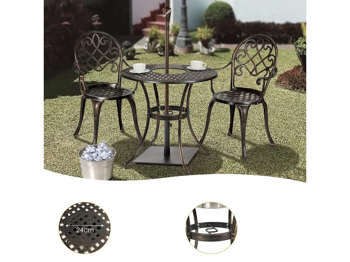 Gartenmöbel-Set: Tisch + 2 Sessel