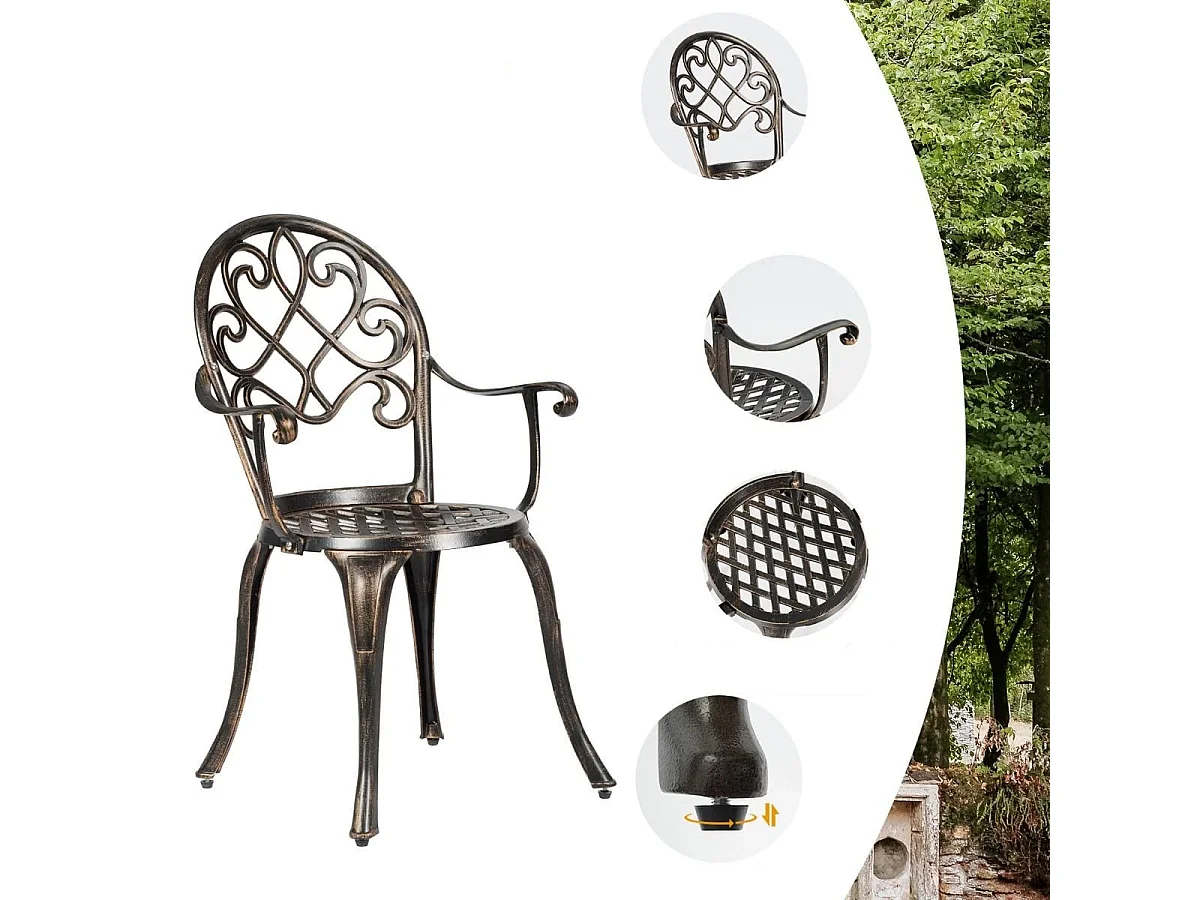 Gartenmöbel-Set: Tisch + 2 Sessel