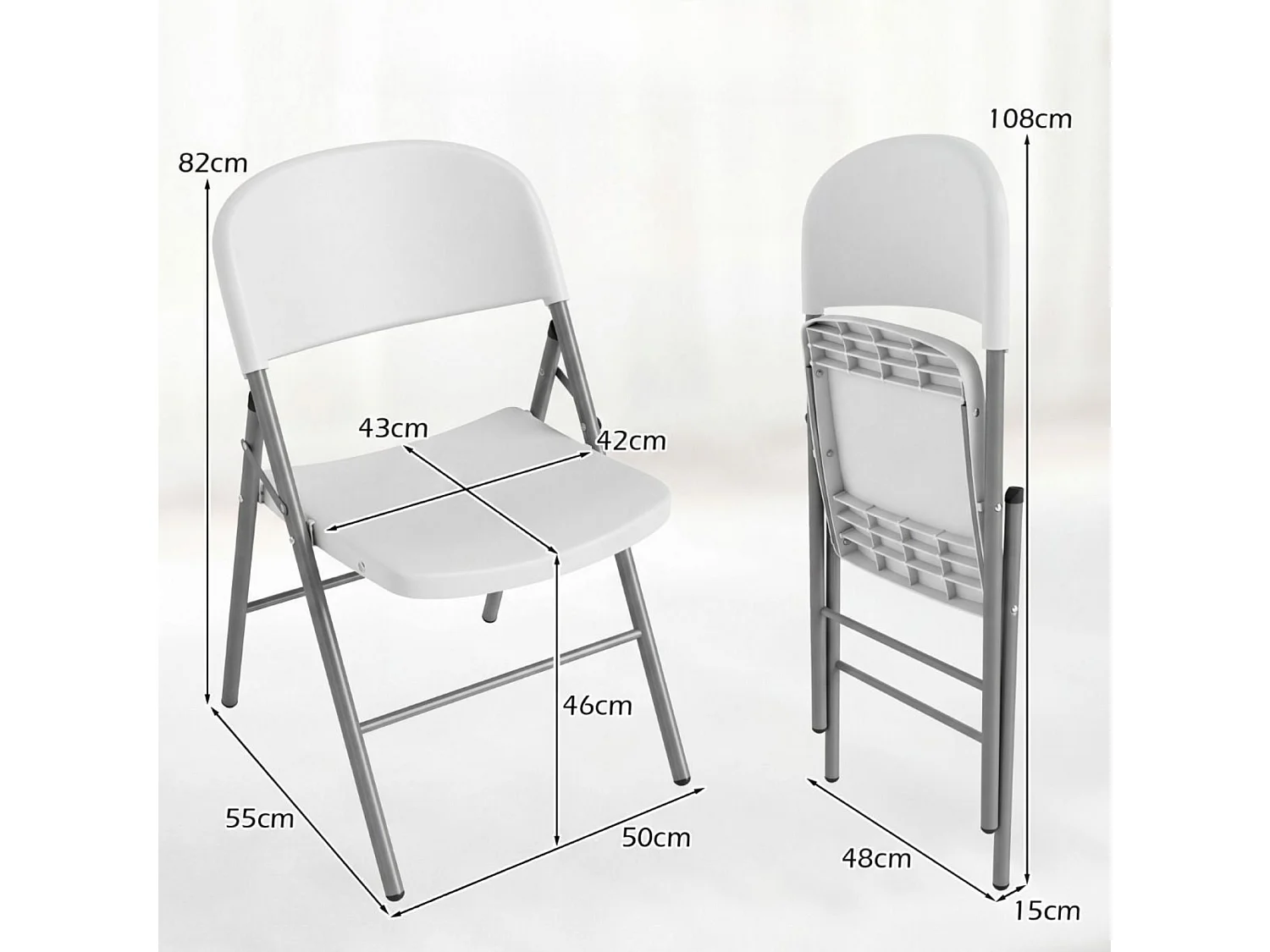Set med 6 stycken hopfällbara konferensstolar