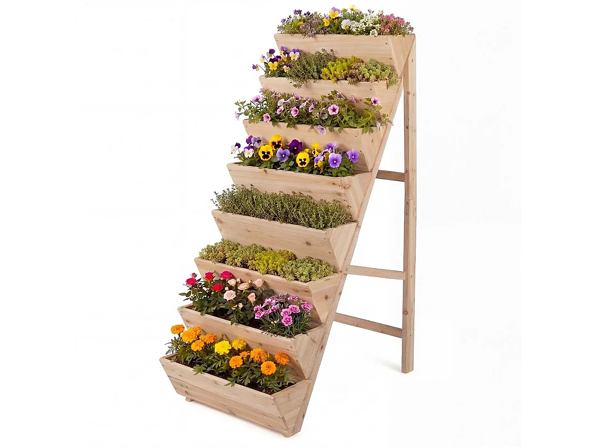 Mehrstöckiges Blumenbeet mit 8 Blumenkästen