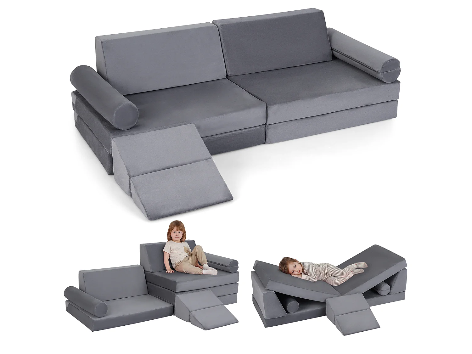 Canapé modulaire pour enfants en 10 éléments