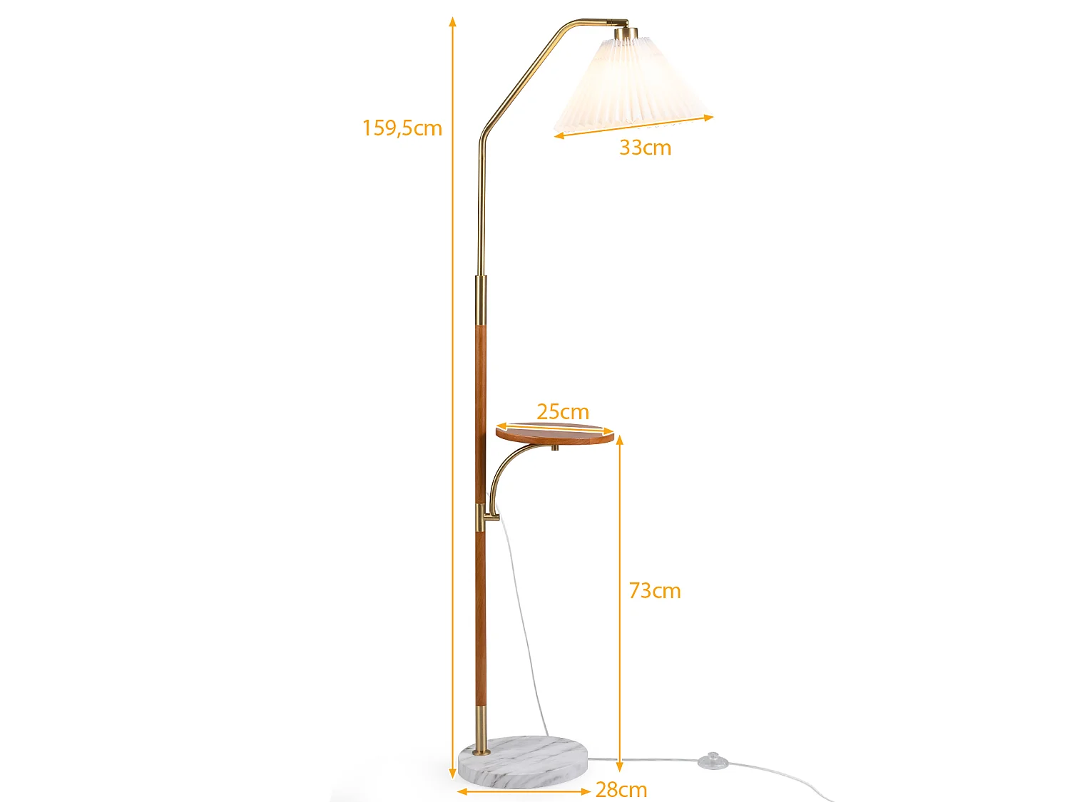 Stehlampe mit Ablage – Lampe für das Wohnzimmer