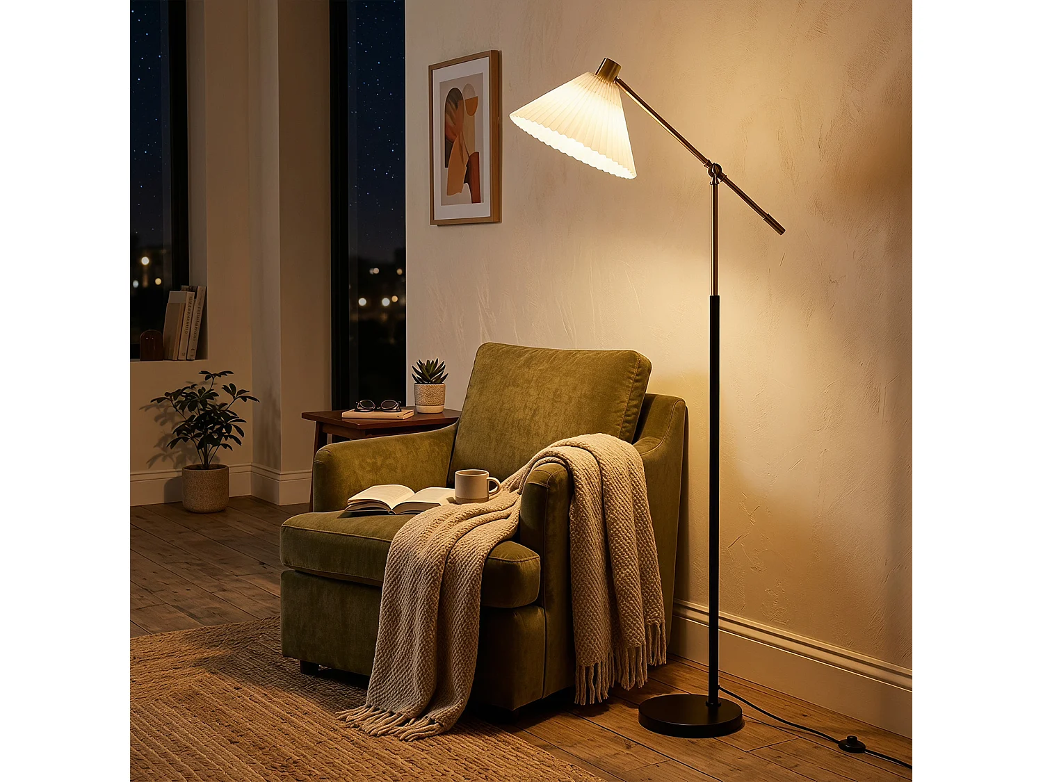 Stehlampe mit einstellbarer Höhe und Neigungswinkel