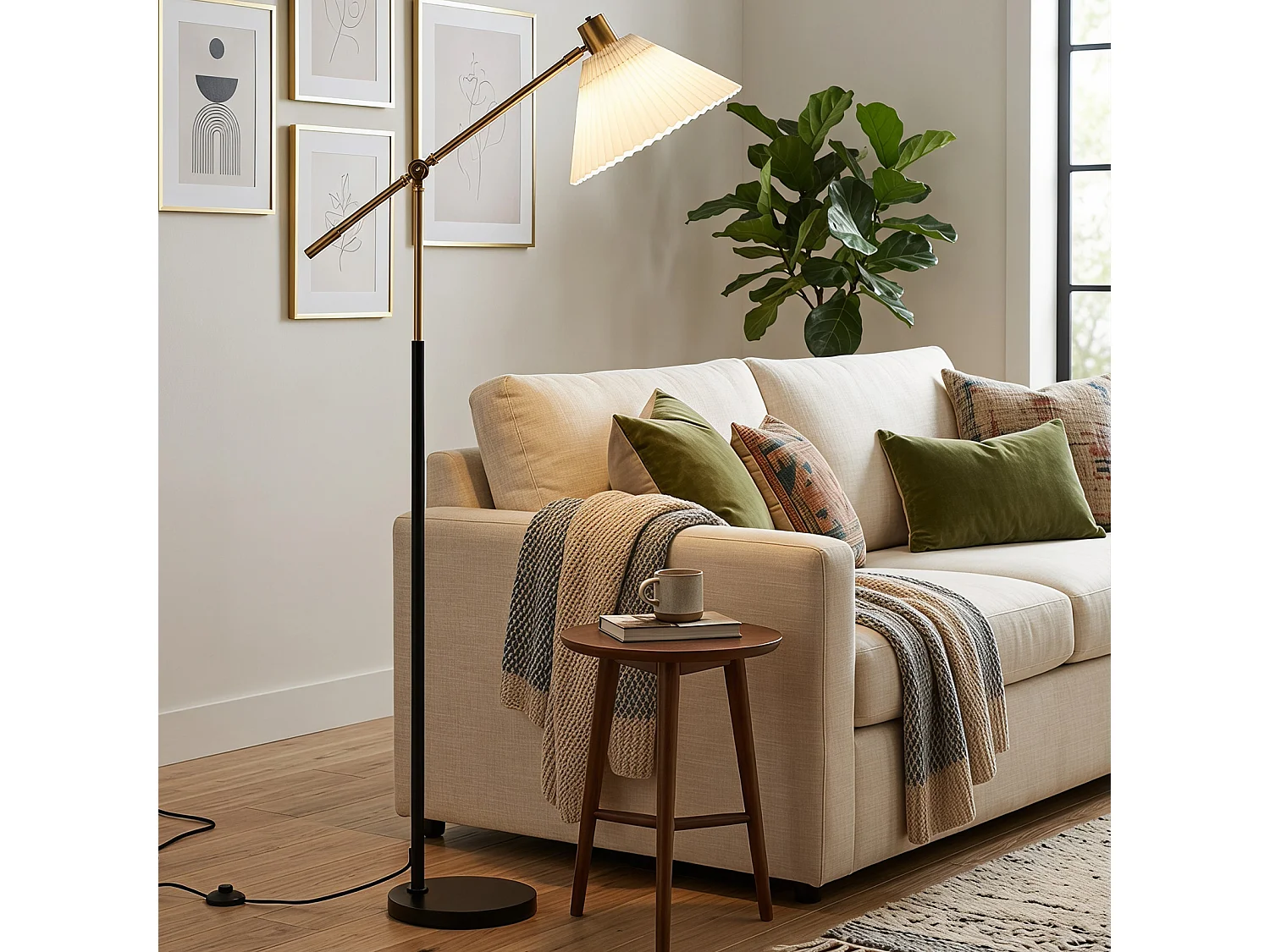 Stehlampe mit einstellbarer Höhe und Neigungswinkel