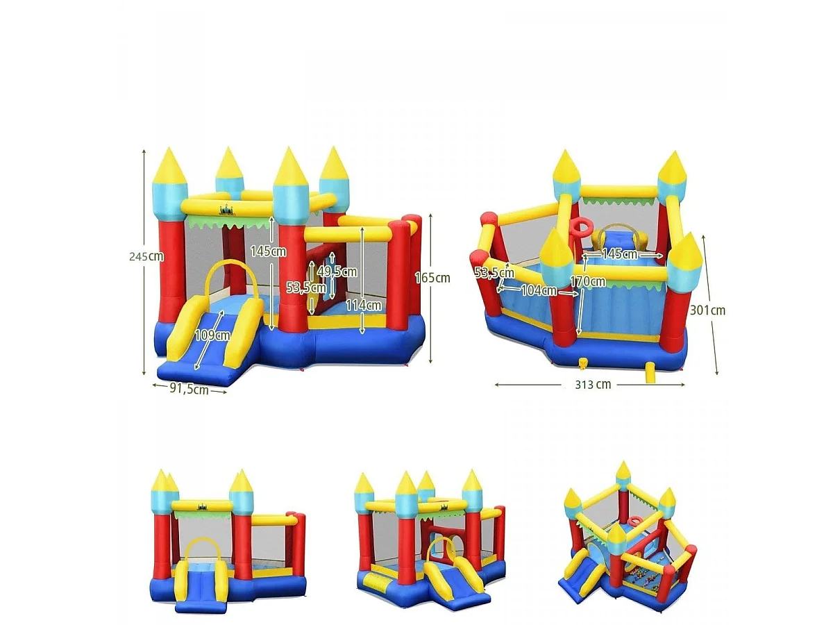 Aire de jeux gonflable : château gonflable avec des balles
