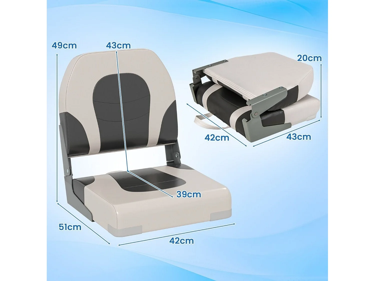 Set mit 2 klappbaren Bootsstühlen