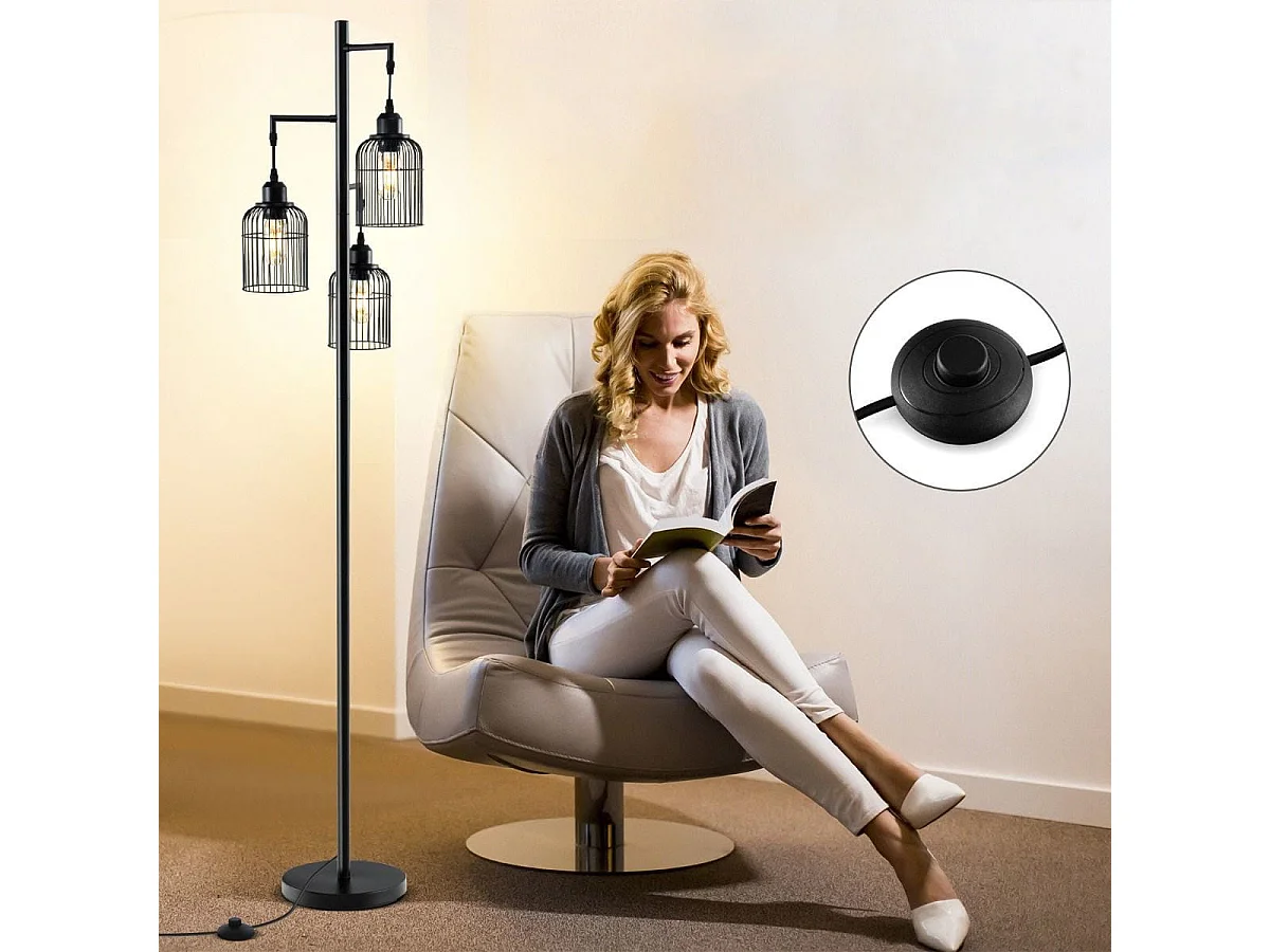 Lampe sur pied à 3 abat-jours Lampe sur pied moderne