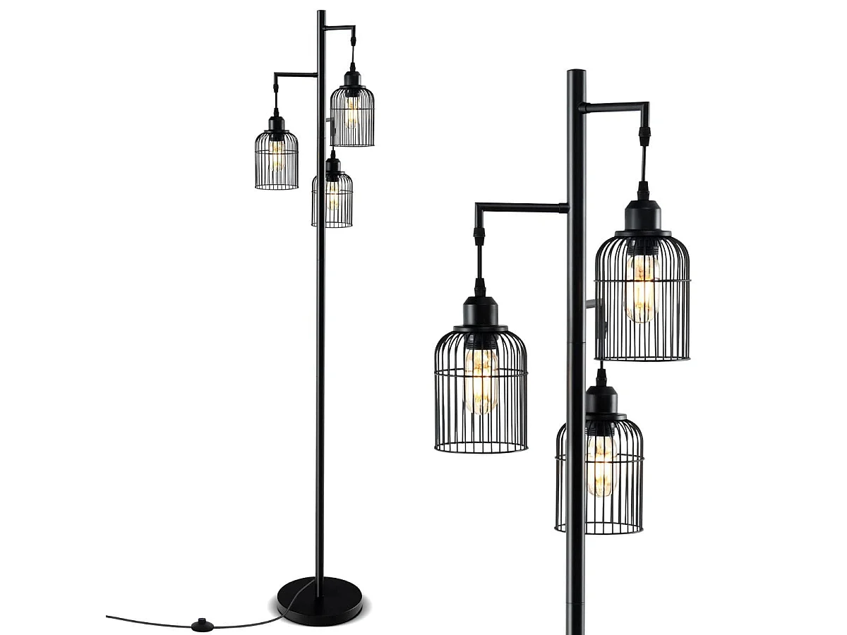 Lampe sur pied à 3 abat-jours Lampe sur pied moderne