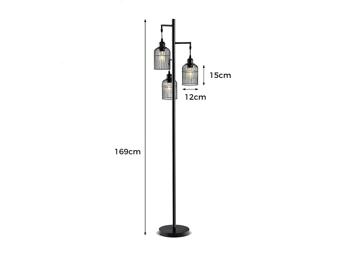 Lampe sur pied à 3 abat-jours Lampe sur pied moderne