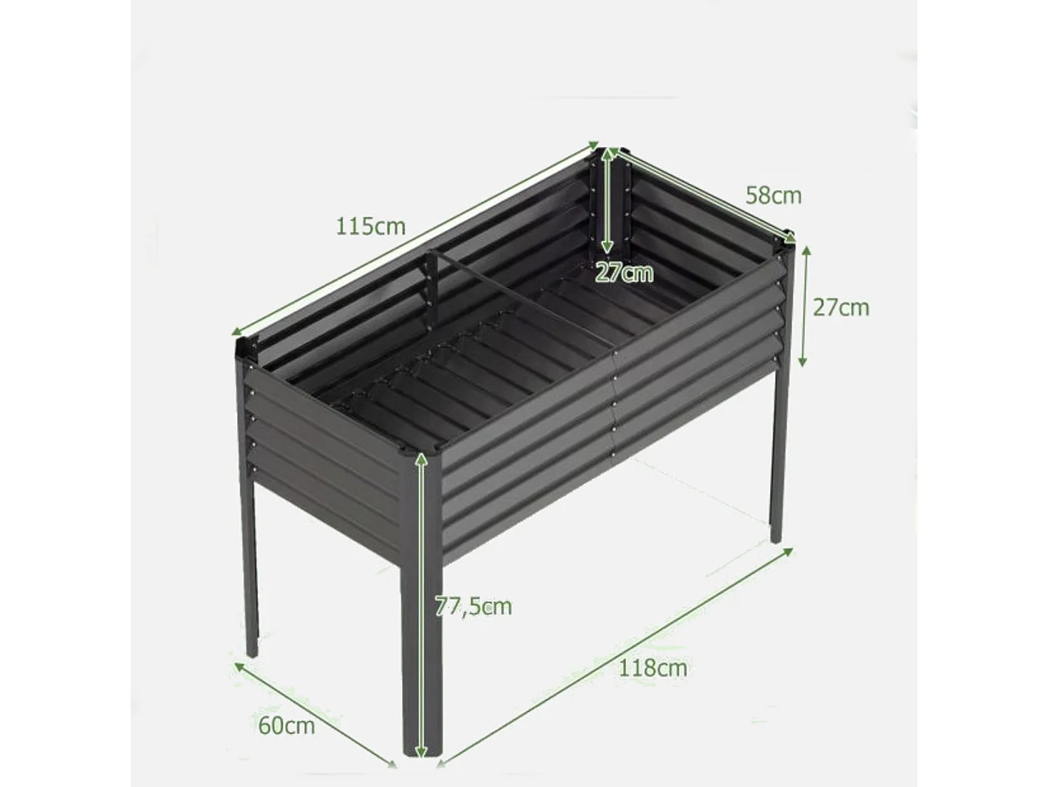 Jardinière surélevée en métal pour le jardin Parterre de jardin