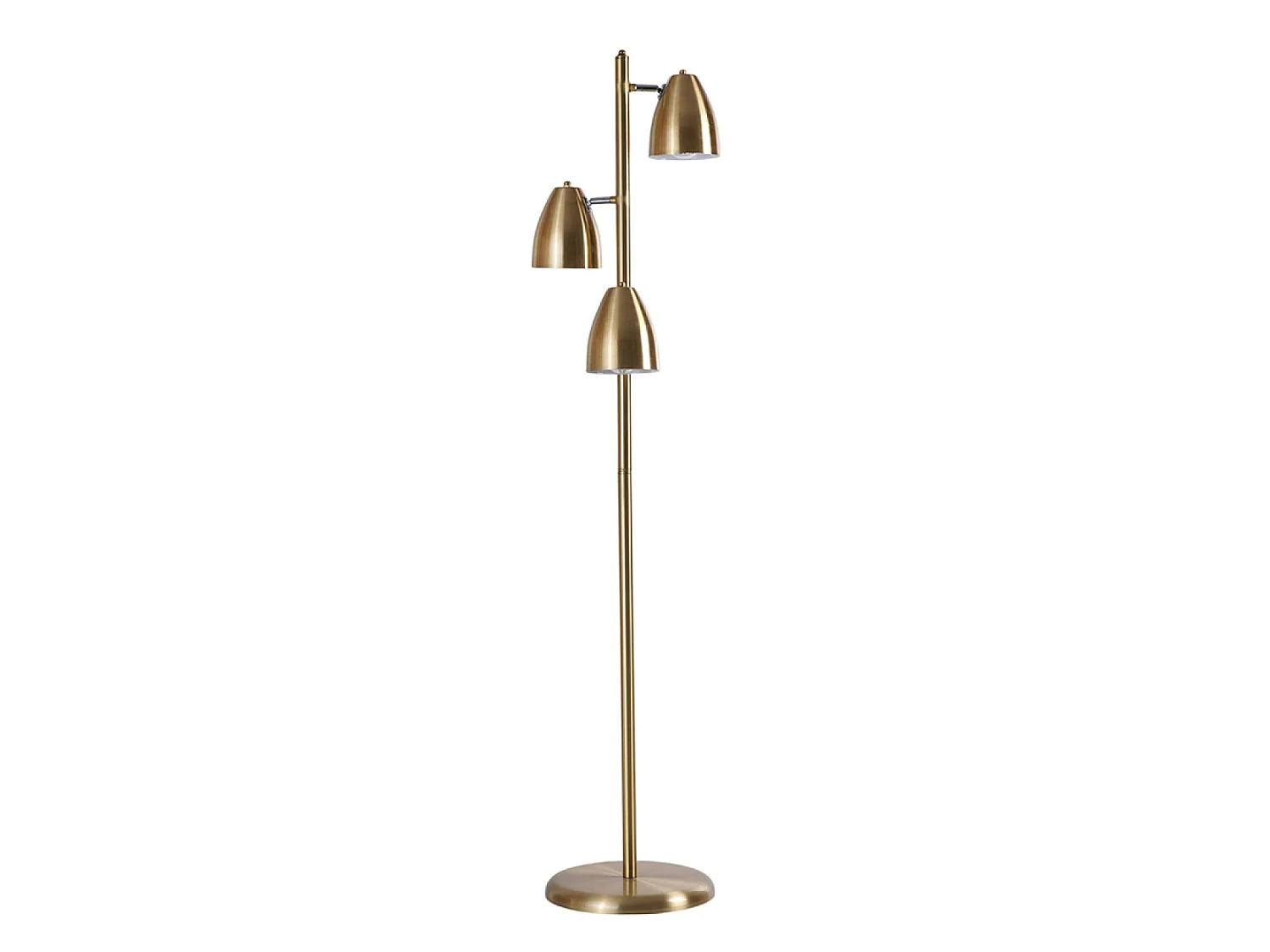 Lampadaire 3 spots orientables en métal effet laiton doré FAUSTINE