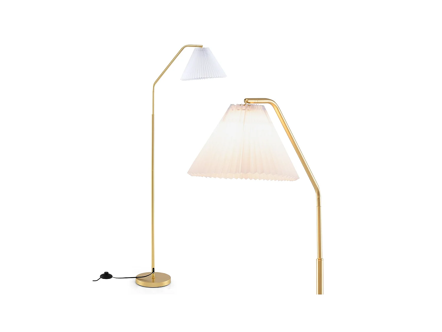 Stehlampe für das Wohnzimmer – Goldene Bogenlampe