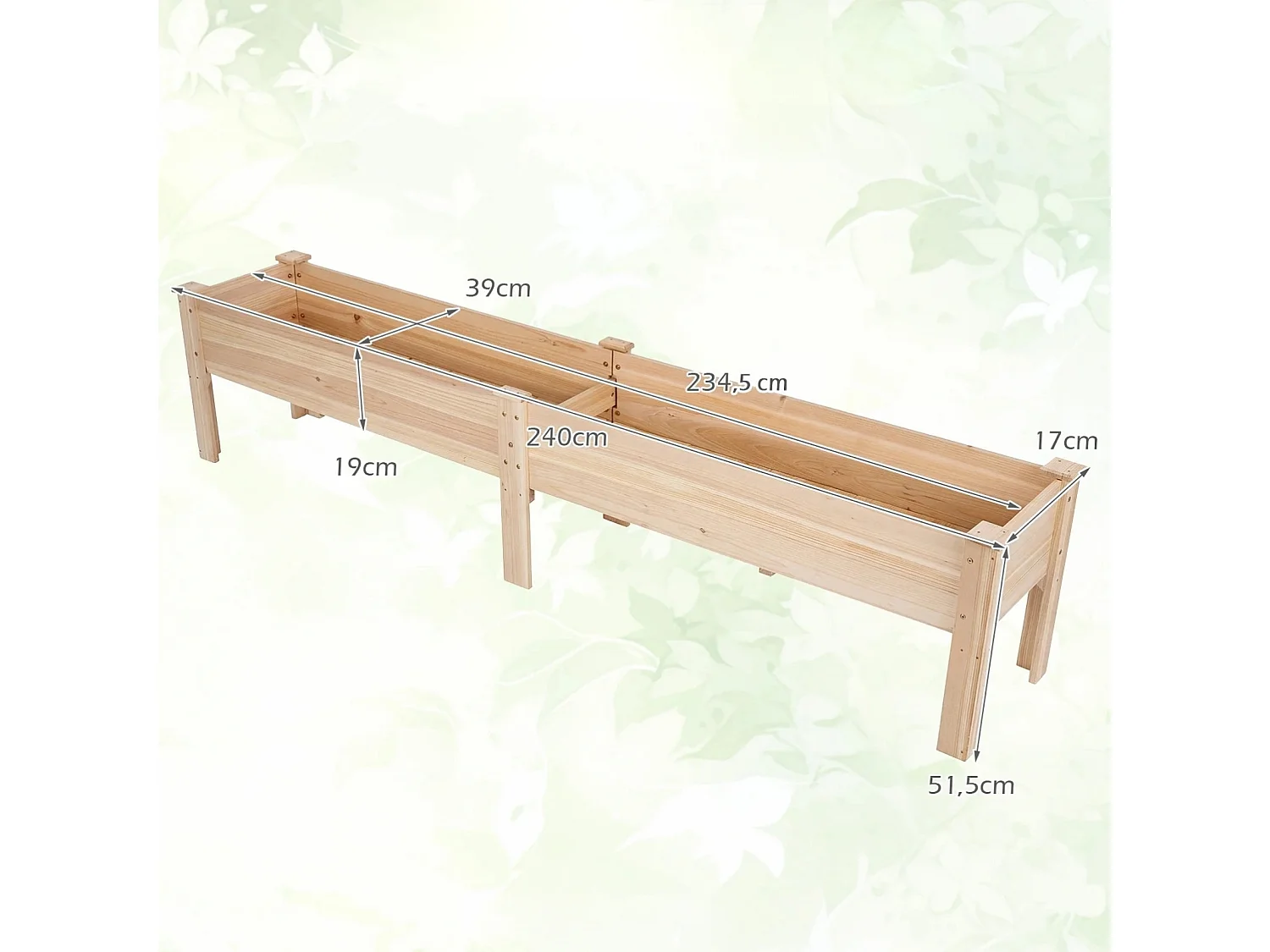 Jardinière surélevée en bois pour la plantation de plantes