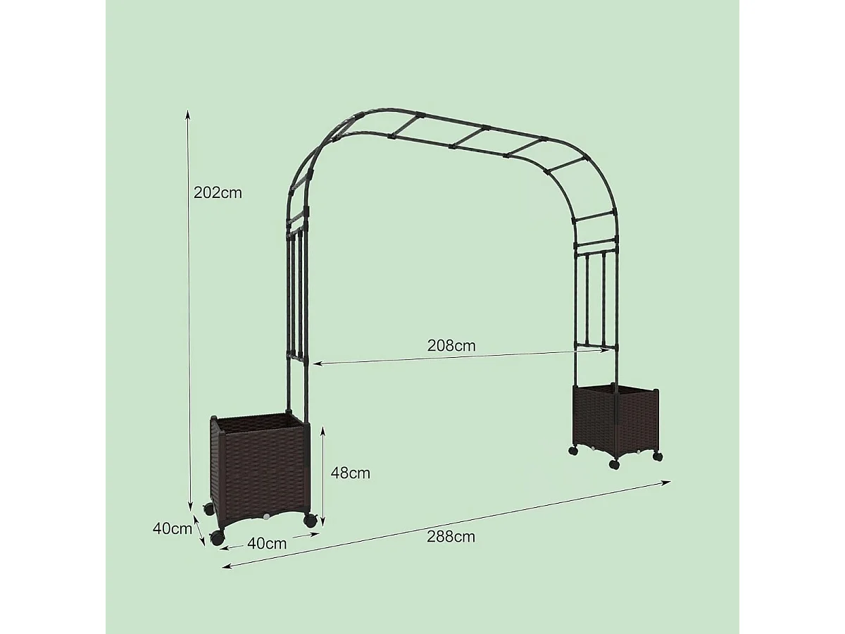 Pergola d'extérieur avec arc décoratif en métal Pergola pour fleurs