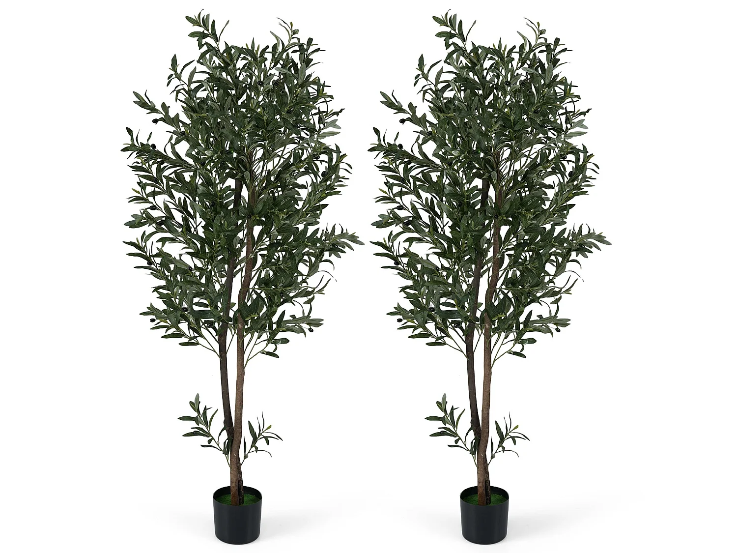 Set di piante artificiali: alberelli di ulivo artificiali, 2 pezzi