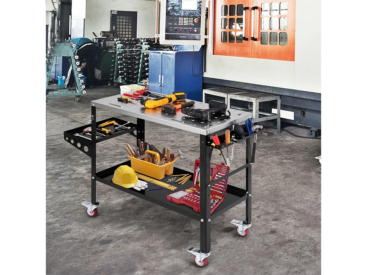 Svejsbord med værktøjsholder, 570 kg – Mobil svejsbord