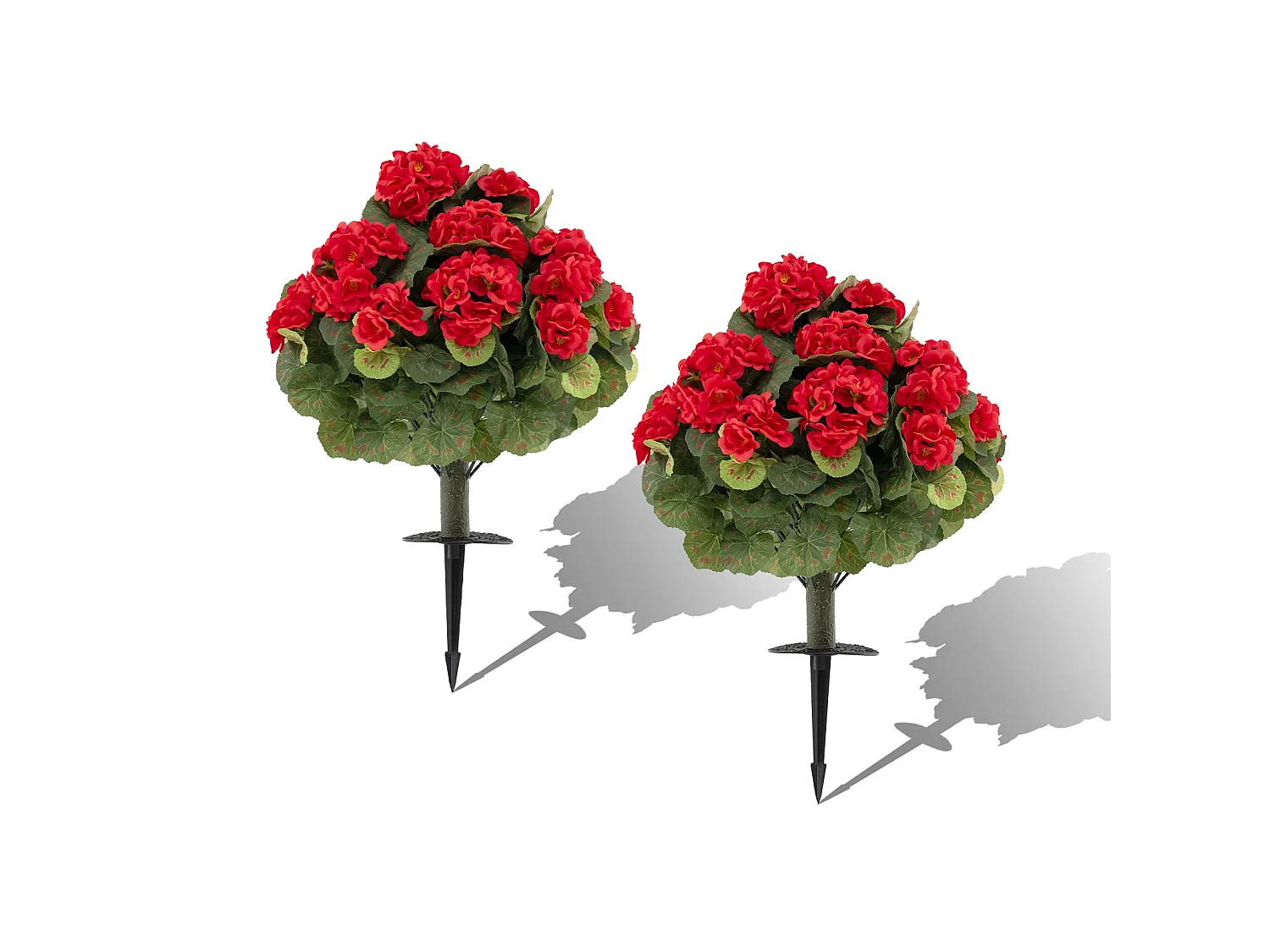 Set di gerani rossi artificiali, 2 pezzi