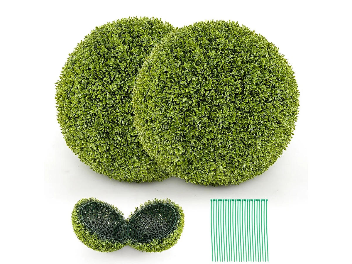 Set di piante decorative artificiali: bosso, 2 pezzi