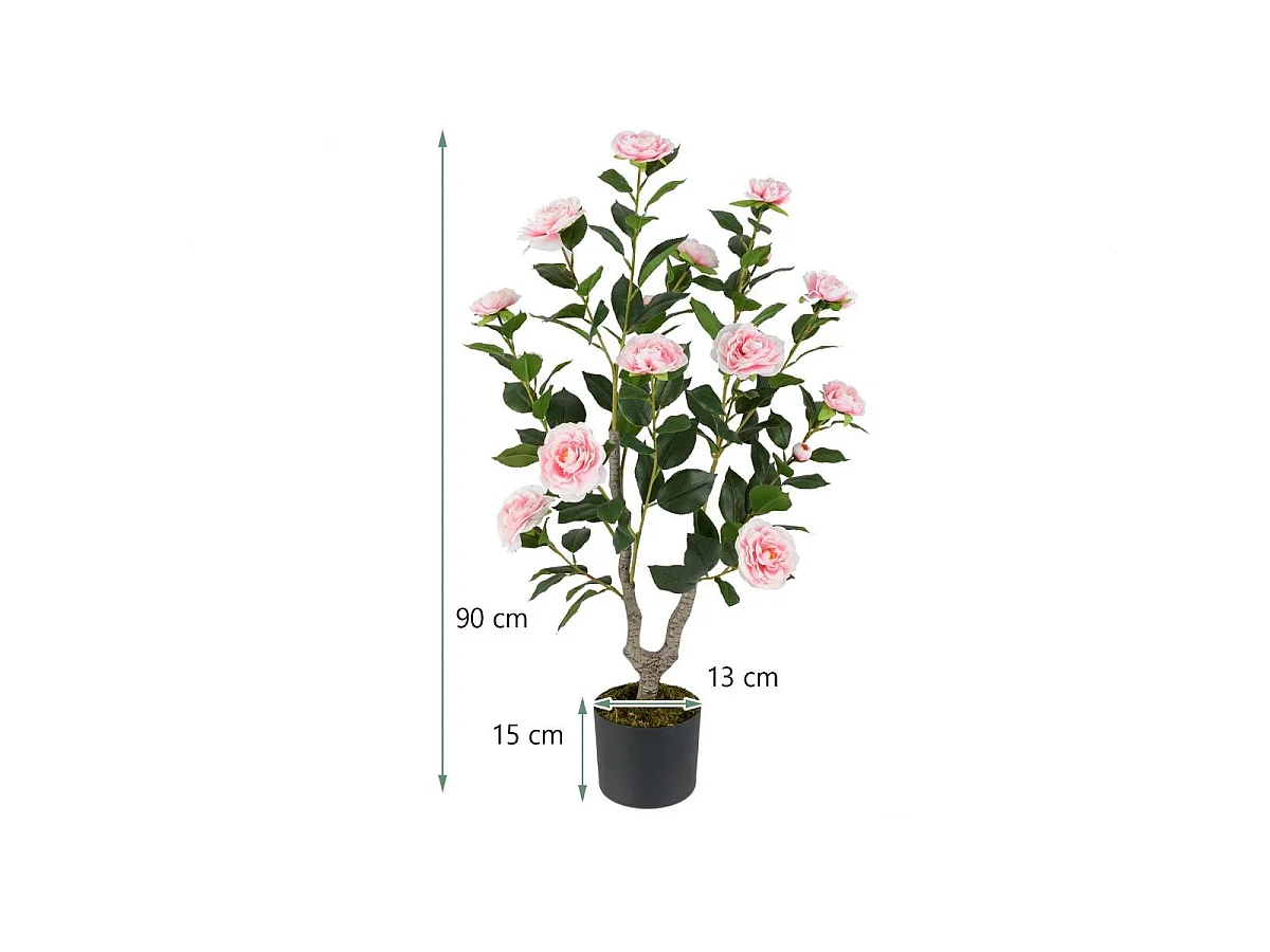 Alberello artificiale con fiori – Camelia artificiale da 90 cm
