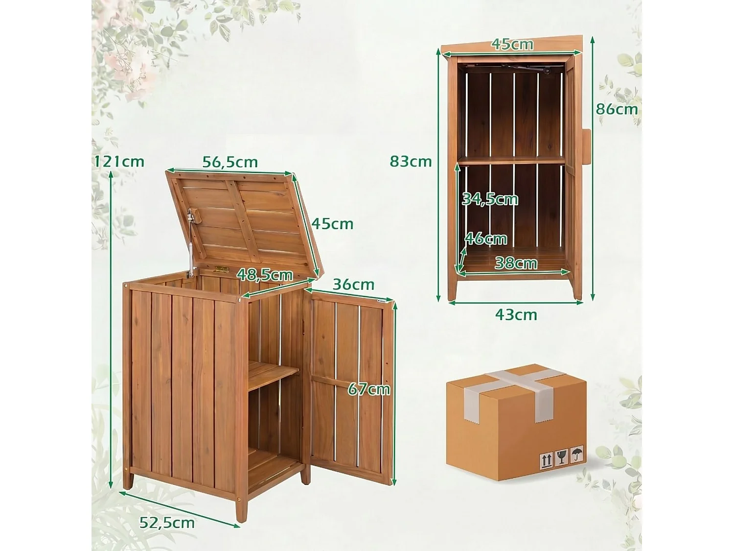 Cassa in legno per pacchi con coperchio Vano per pacchi