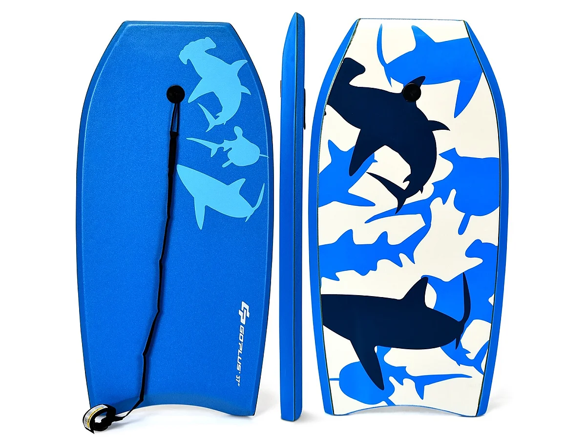 Bodyboard-Paddle-Board mit Sicherheitsgurt, 104 x 47 x 5,5 cm