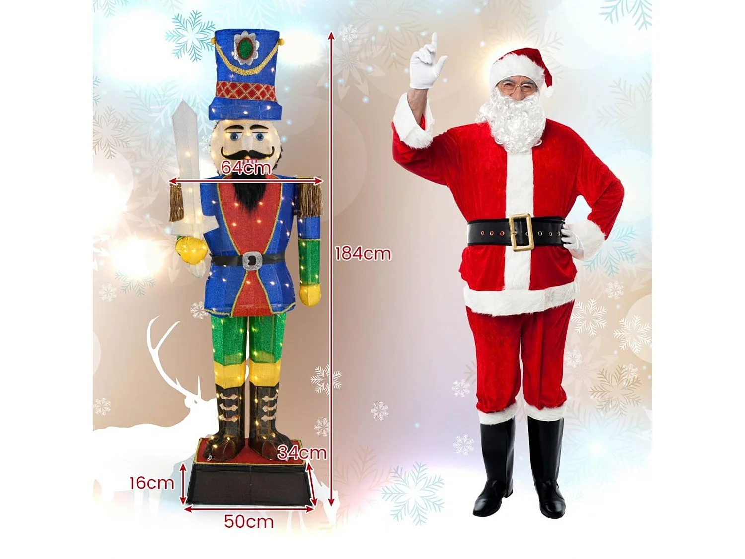 Set mit 2 beleuchteten Nussknacker-Figuren