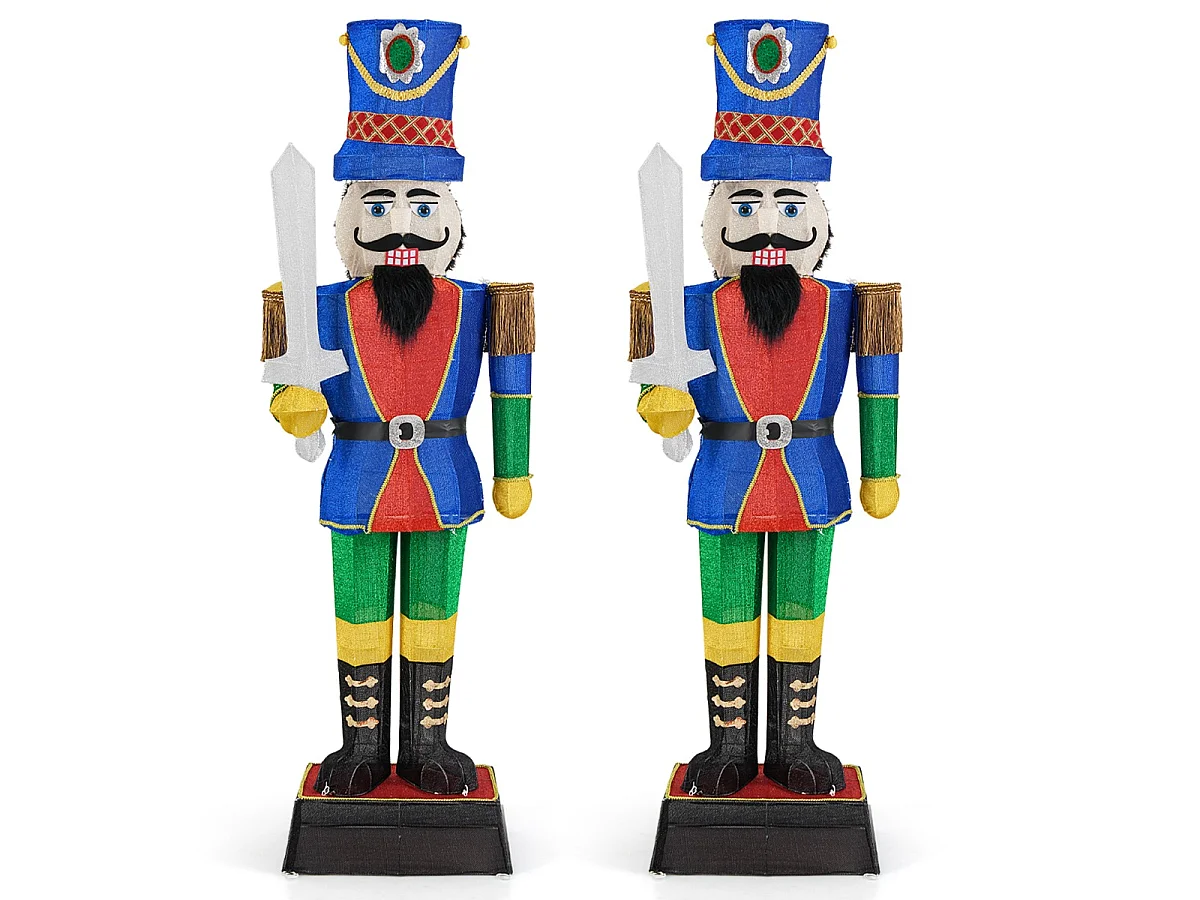 Set mit 2 beleuchteten Nussknacker-Figuren