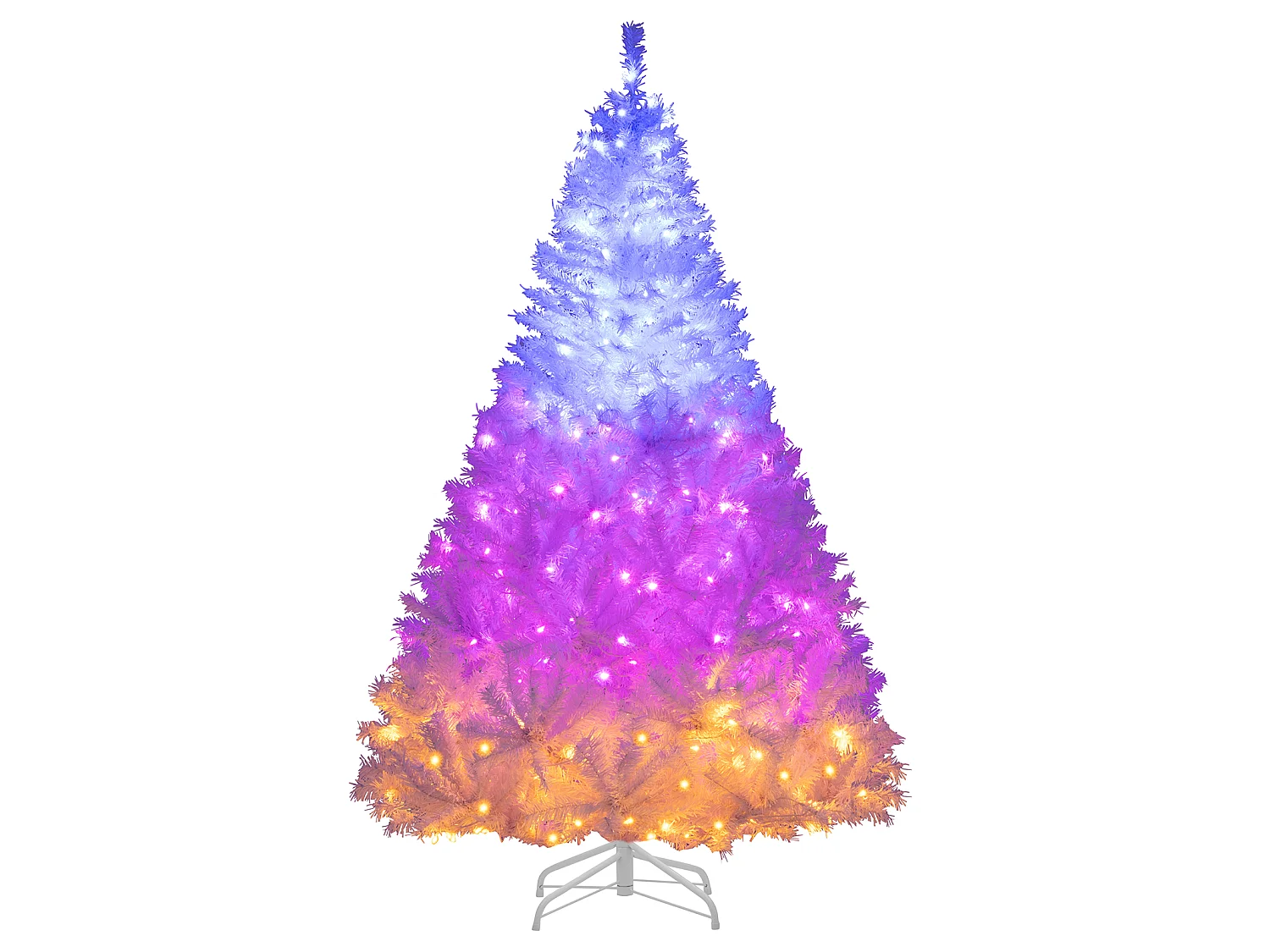 Albero di Natale artificiale bianco con luci a LED, 180 cm