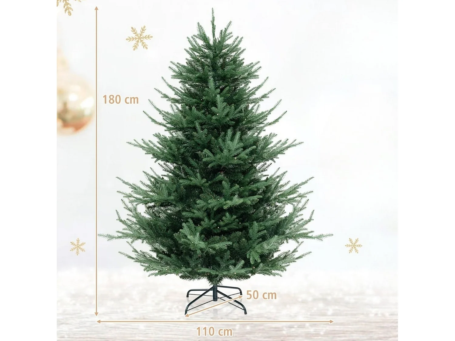 Albero di Natale artificiale con luci a LED, 180 cm